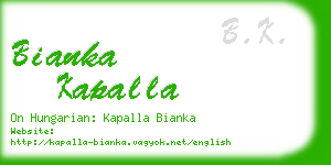 bianka kapalla business card